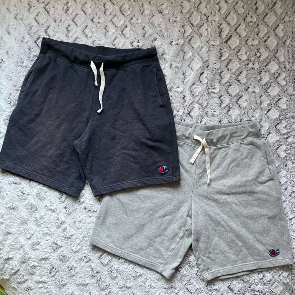 BUNDLE Champion Men’s Large Grey And Navy Blue Sweatshorts